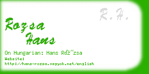 rozsa hans business card